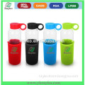 Glass drinking water bottle with heatproof cover
